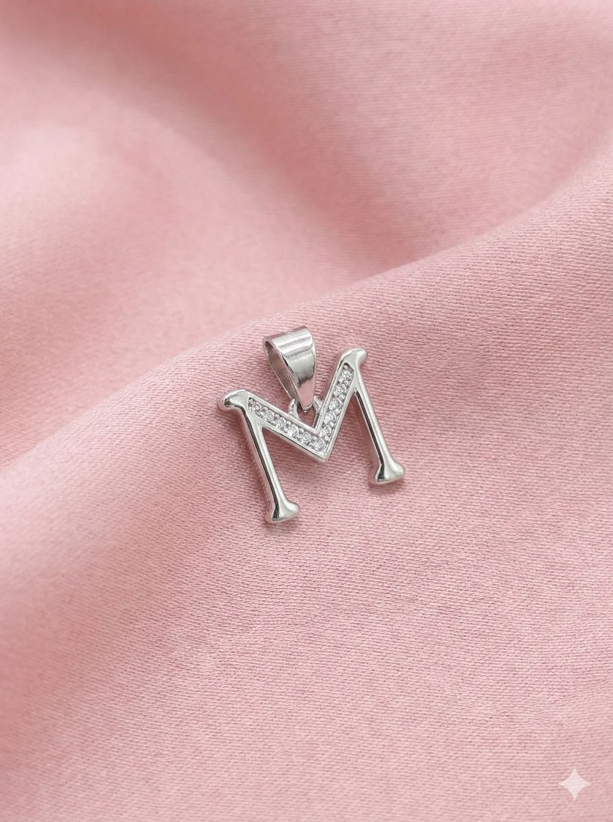 92.5 Elegant Silver Alphabet “M” Pendant